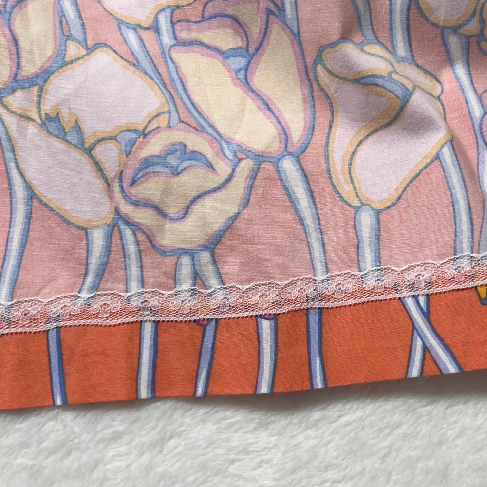 J.McLaughli Sleeveless Belted Shirt Dress Womens Sz M Multicolor Tulip Floral - Picture 6 of 11